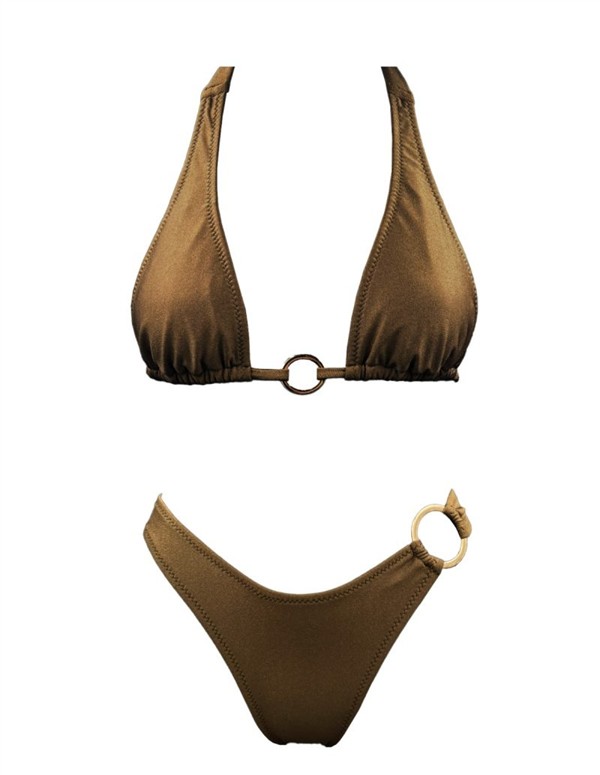 EMMA 909 RING TRIANGLE BIKINI ESPRESSO
